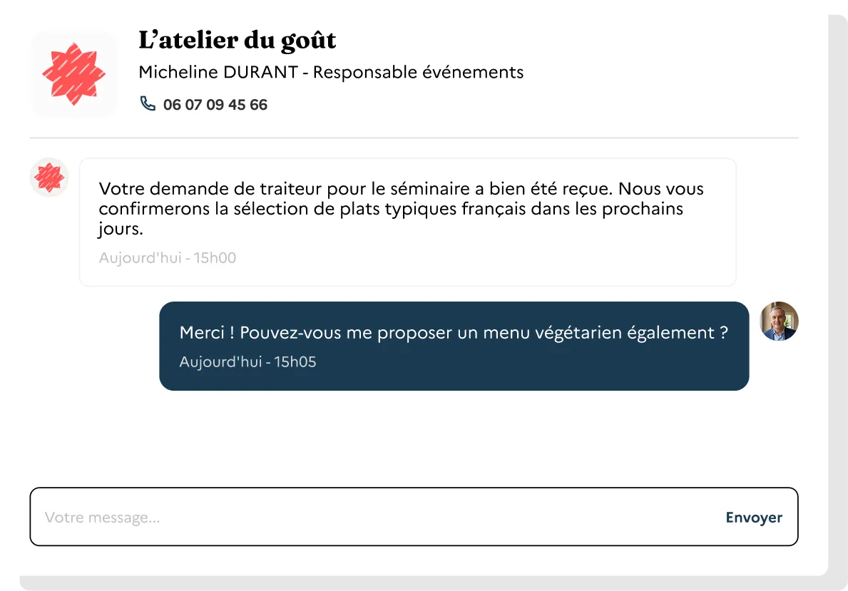 Aperçu de la messagerie interne